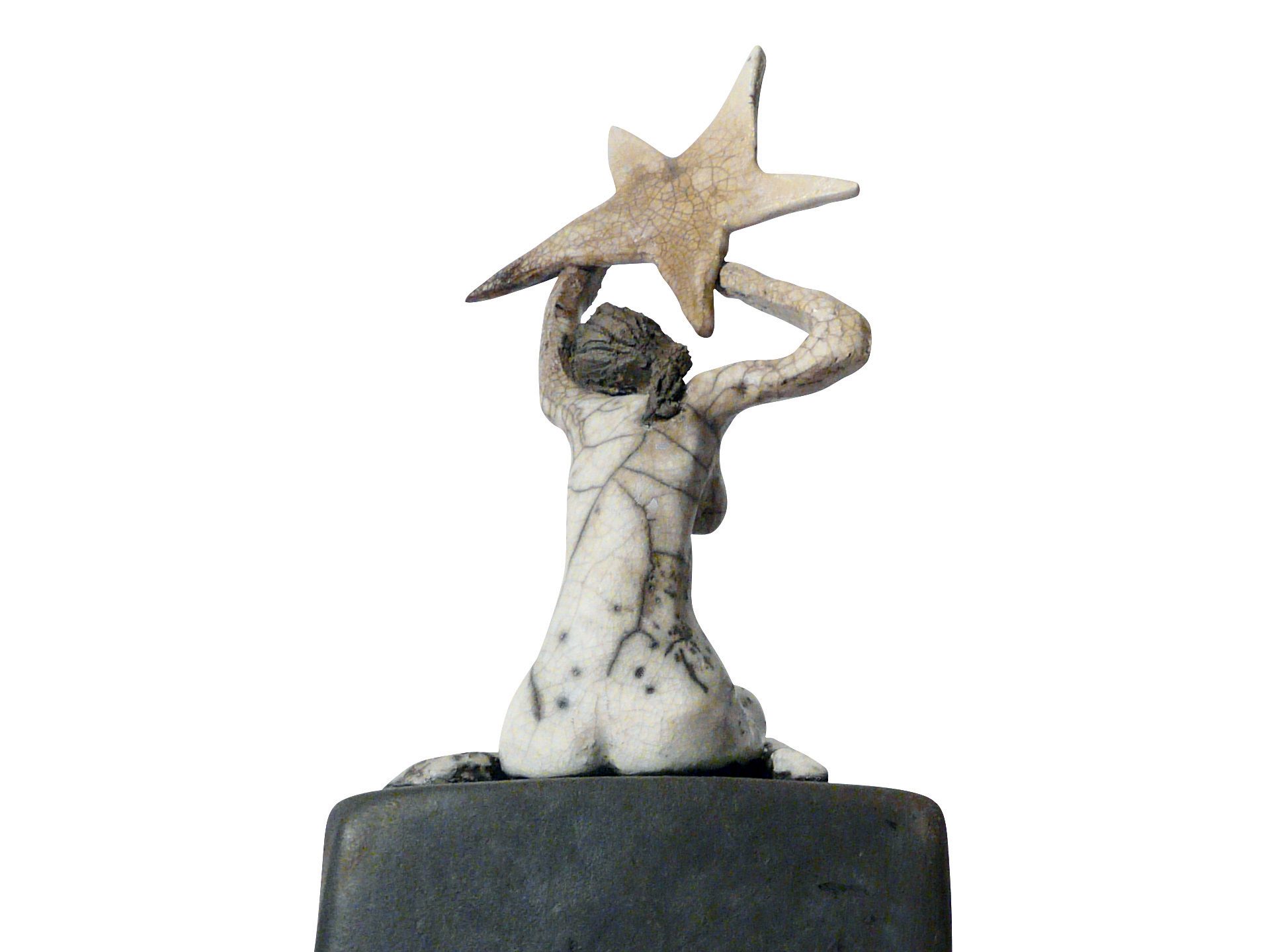 La décrocheuse d’étoiles - Grès - Raku - Sculptures céramique de Florence Lemiegre