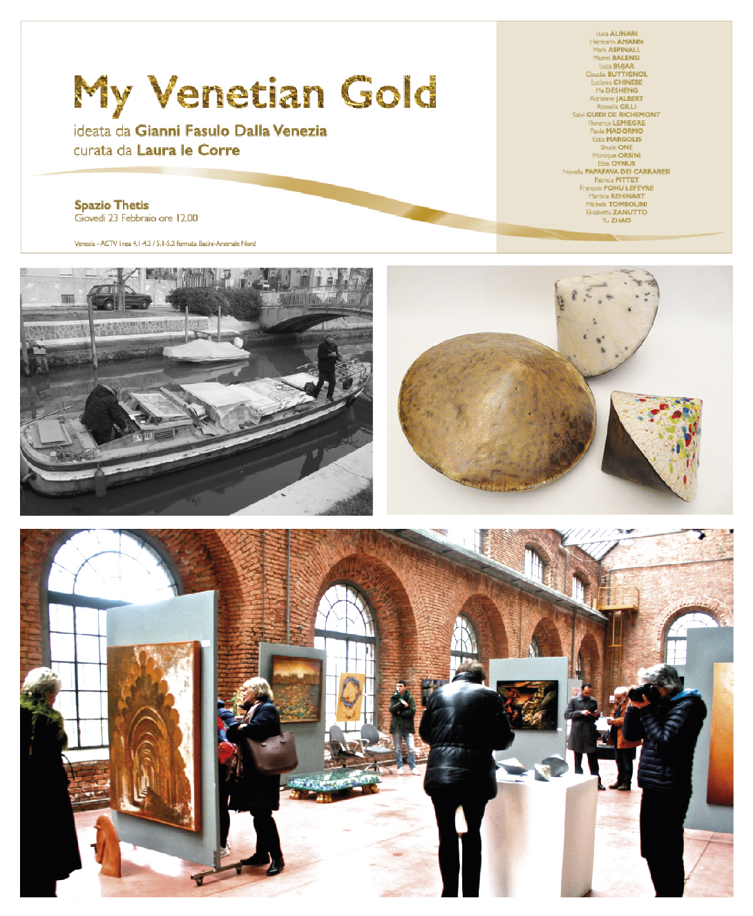 My Venitian Gold - Spazio Thetis - Arsenal de Venise - Italie - Sculptures Céramique de Florence Lemiegre