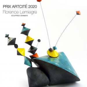 Prix Arcité 2020-Exposition "Instincts" Artcité 2020 à Fontenay-sous-Bois - "Culbutos Serendipity - Enjoy" - Sculpture céramique de Florence Lemiegre