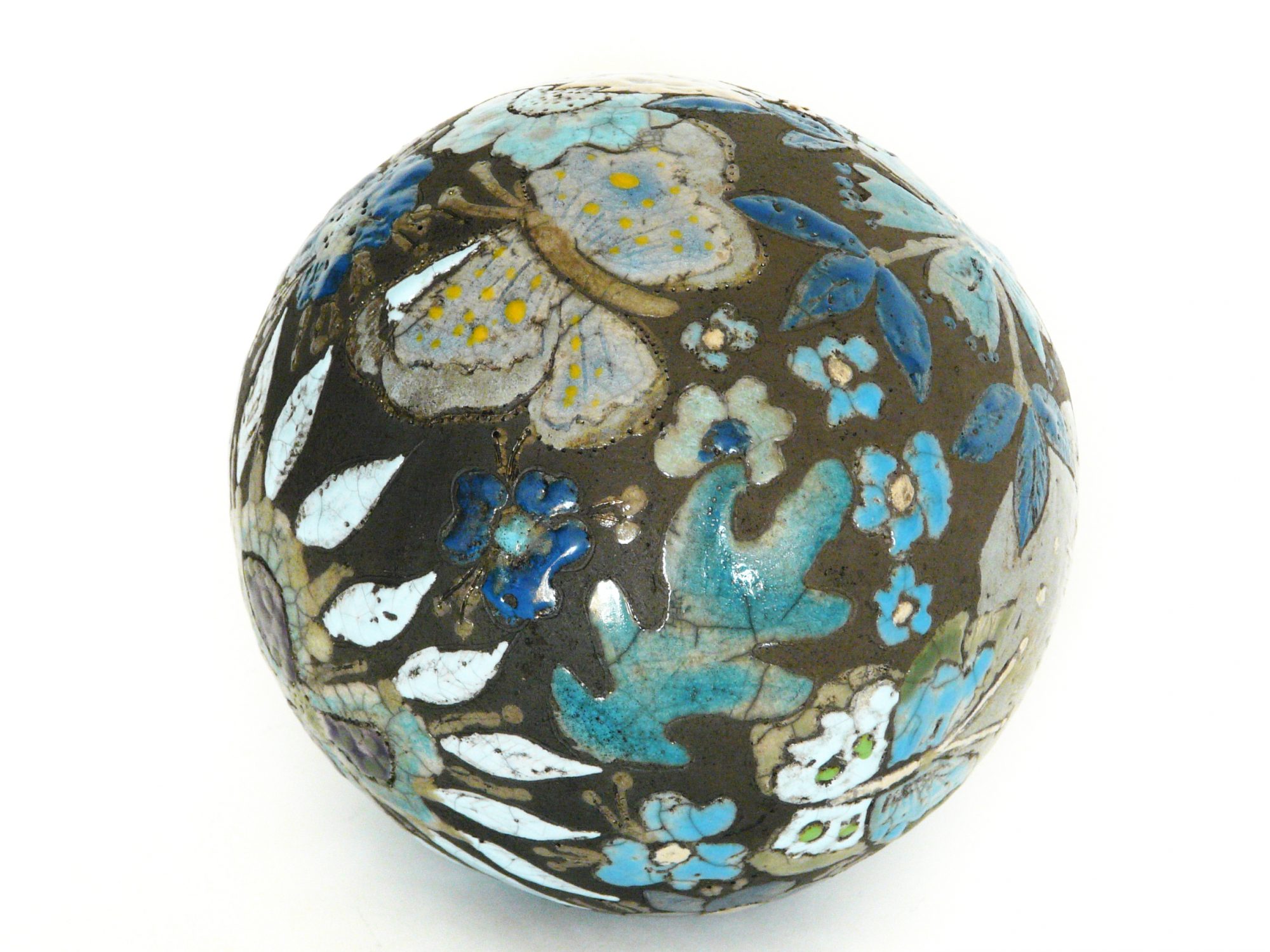 Moon de printemps - ø : 14 cm - Grès - Raku – Gravure - Sculptures céramique de Florence Lemiegre