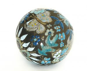 Moon de printemps - ø : 14 cm - Grès - Raku – Gravure - Sculptures céramique de Florence Lemiegre