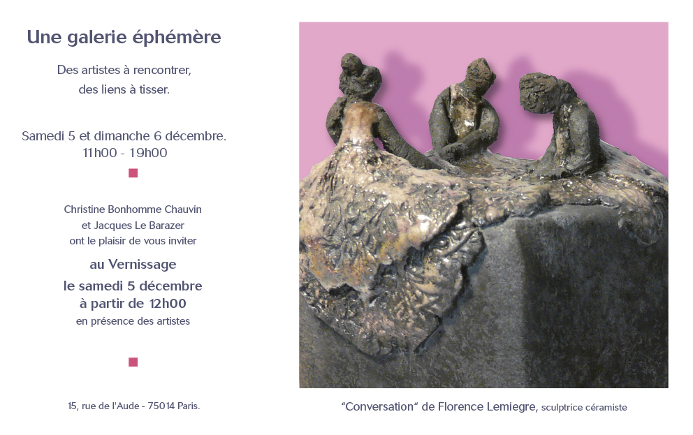 Galerie éphémère - Paris - Sculptures Céramique de Florence Lemiegre