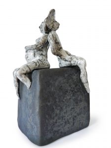 Hime et Tono, l’attente - Grès - Raku - Sculptures céramique de Florence Lemiegre