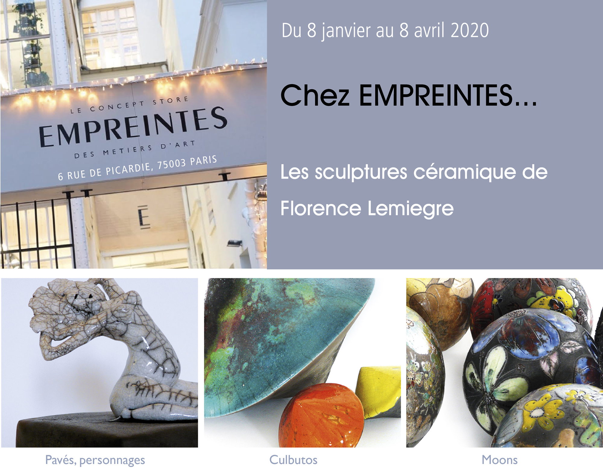Exposition Empreintes- Sculptures céramique de Florence Lemiegre
