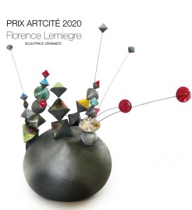 Prix Arcité 2020-Exposition "Instincts" Artcité 2020 à Fontenay-sous-Bois - "Culbutos Serendipity - Mélodies" - Sculpture céramique de Florence Lemiegre