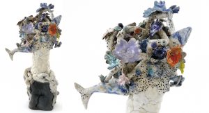 LA PICSUS-ARBRE DE LA FÔRET IMAGINAIRE ET ENCHANTÉE -ŒUVRE DE FLORENCE LEMIEGRE-SCULPTRICE CÉRAMISTE-EXPOSITION VÉGÉTAL AU MUSÉE DE LA BRIQUETERIE-SAINT BRIEUC