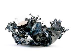 Noli me tangere Pistils "Black blue hadal" - Création de Florence Lemiegre, sculptrice céramiste, Faïence, sculpture céramique contemporaine, artiste sculptrice céramiste, Florence Lemiegre, Noli me tangere, Ne me touche pas, Protection des océans, Biodiversité, Protégeons la nature, artiste engagée, artiste femme