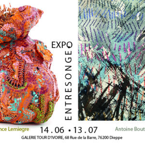Flyer exposition "Entresonge", Florence Lemiegre, sculptrice céramiste
