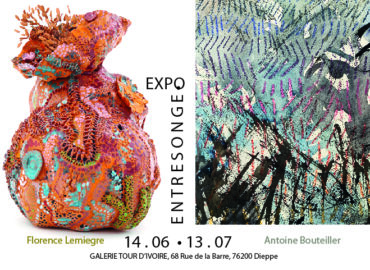 Flyer exposition "Entresonge", Florence Lemiegre, sculptrice céramiste