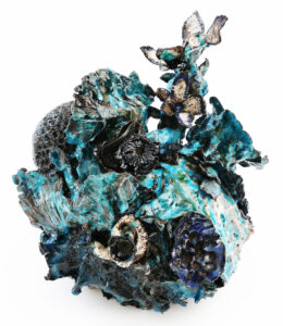 Noli me tangere "Mysteria nigrum rosa", création de Florence Lemiegre, Sculpture céramique, Exposition "Variations poétiques"