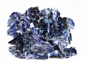 Noli me tangere Pistils “Bleu nuit étoilée“, création de Florence Lemiegre, protection des océans, biodiversité, fonds marins, vibration, un langage des mers, vibrations, oscillation, mouvements, protection des mers, faïence rouge de Normandie, protection des océans, biodiversité, océans en danger, fonds marins, vibrations, respiration, langue des fonds marins, chant des sirènes, création de Florence Lemiegre