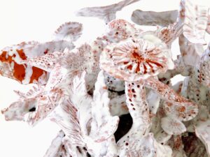 Sculpture céramique, "Les Bouquet d'Âmes Sœurs III", allégorie de la nature, biodiversité, la nature, protégeons la nature, la nature est si belle, créations de Florence Lemiegre, artiste femme, sculptrice céramiste, faïence terre rouge de Normandie, ARTCERAM2 2026, SÈVRES, Florence Lemiegre artiste